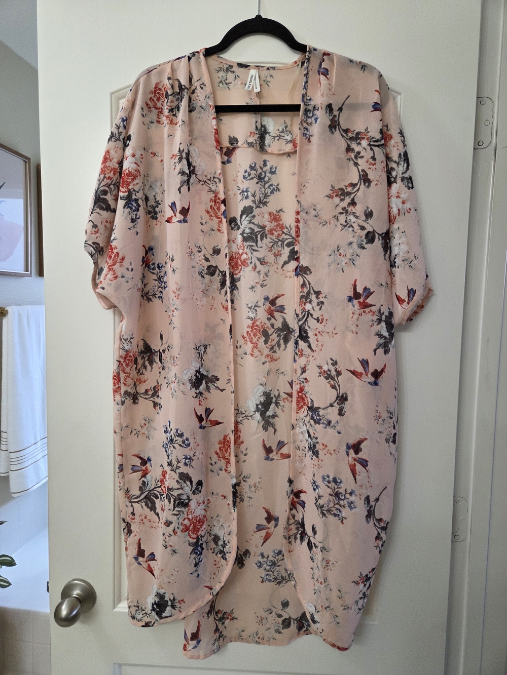 Live 4 Truth Blush Pink Floral Bird Kimono Robe